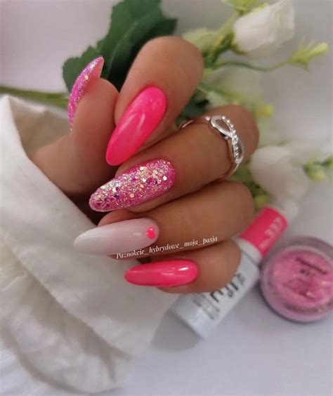 Hot Pink Sparkly Nails