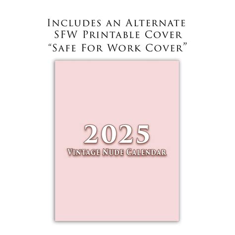 Vintage Nude Calendar 2025, A4 and Letter 8.5 X 11 Printable Calendar, Digital Download, Nude ...