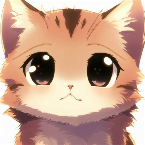 Anime Cat, Anime Cute Cat, Anime Style Cute Cat, Anime Style Brown Cat ...