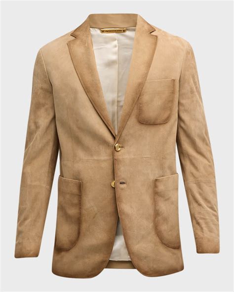 Stefano Ricci Men's Lambskin Suede Blazer | Neiman Marcus