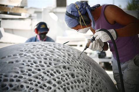 Porous Boulder-Like Sculptures Chiseled from Italian Marble by Sibylle ...