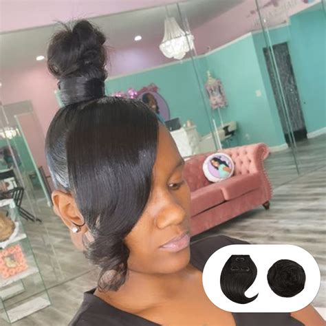 High Ponytail Hairstyles With Side Bangs