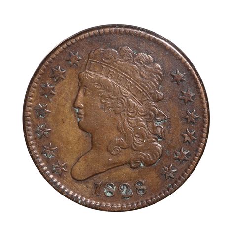US Half Cent 1828 13 Stars Classic Head XF+ - Golden Eagle Coins
