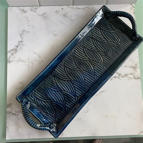 Ceramic Platter Handmade, Cheese Board, Olive Tray, Pottery Tray ...