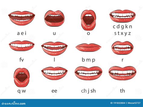 English Language Pronunciation Visual Guide Cartoon Vector ...
