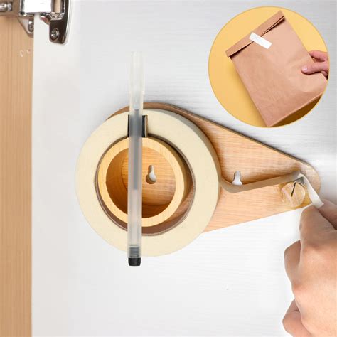 Wood Wall Mounted Masking Tape Dispenser 1 Inch Kitchen Tape Painters ...