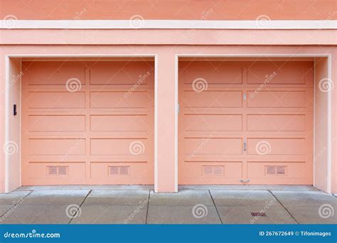 Garage Door in peach color stock image. Image of residence - 267672649
