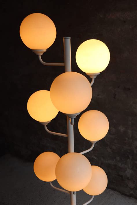 Pako - 9 Opaline Globes - Floor Lamp - Dutch Design - 1960s