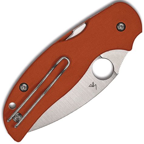 Spyderco Sage 5 Compression Lock Burnt Orange G10 Handles Satin CPM-REX ...