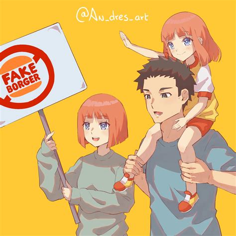 mother, daughter, and father (mcdonald's and 2 more) drawn by an_dres ...