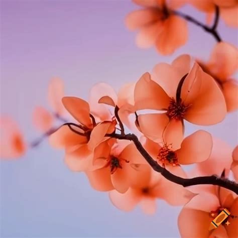 Peach colored flowers in a peach colored world on Craiyon