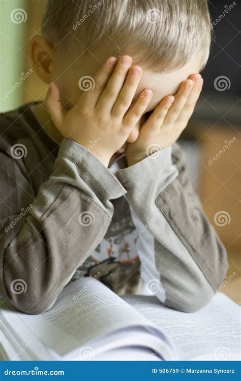 I cant read this book stock image. Image of young, stress - 506759