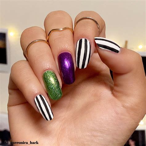Beetlejuice Nails Short - Design Talk