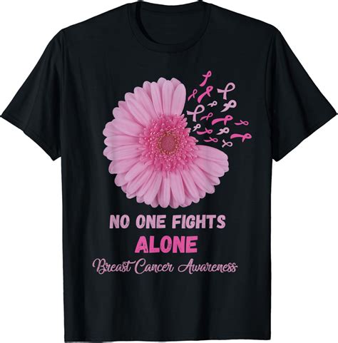 Breast Cancer Awareness Month Pink Ribbons Flower Tee Shirt T-Shirt ...