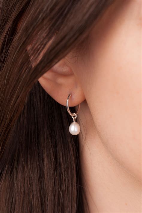 Simple Pearl Earrings, Bridesmaid Pearl Earrings, White Pearl Earring ...