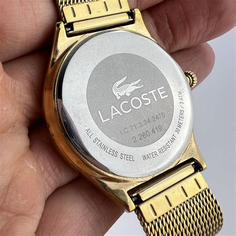 Lacoste Valencia Vintage Womens Wrist Watch Gold Tone Quartz 2000811