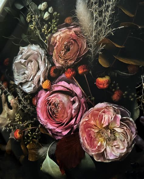 Jasmyn Marie | The dreamiest of dreams Roses, rose hips + eucalyptus, 13” 2024 - Resin ...