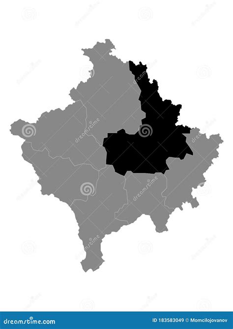 Location Map of Pristina District Stock Vector - Illustration of district, euro: 183583049