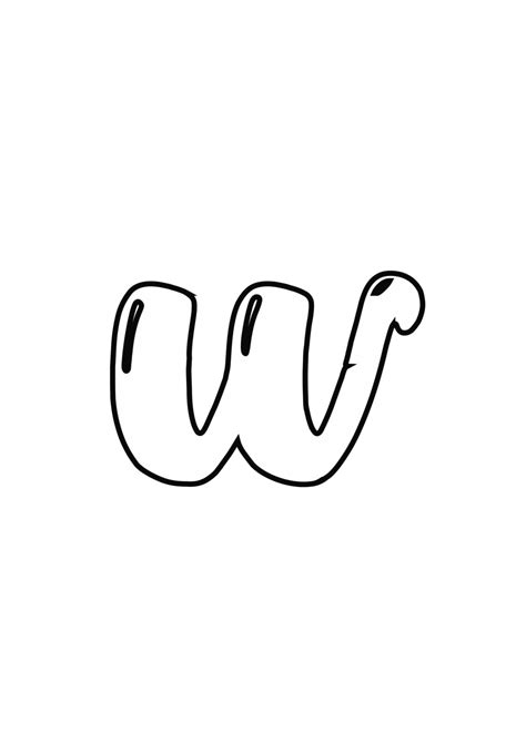 Download Printable Bubble Letter W - Bubble Letters