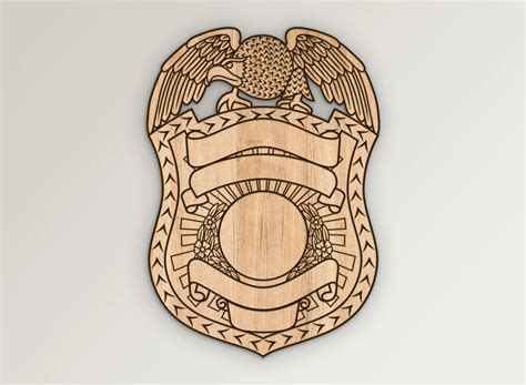 Blank Eagle Topped Police Badge v11 SVG Vector Files | Vector911