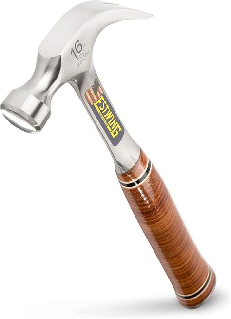 Estwing Hammer - 16 oz Curved Claw with Smooth Face & Genuine Leather ...