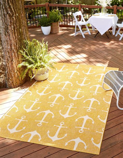 Unique Loom Outdoor Coastal Collection Area Rug - Ahoy (3' 3" x 5' 3 ...