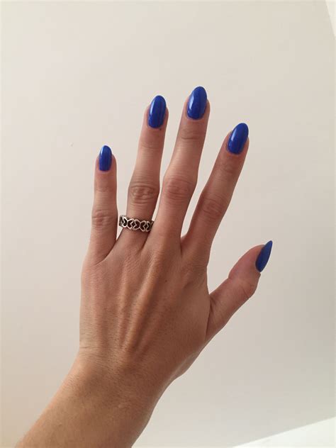 Royal Blue Almond Nails