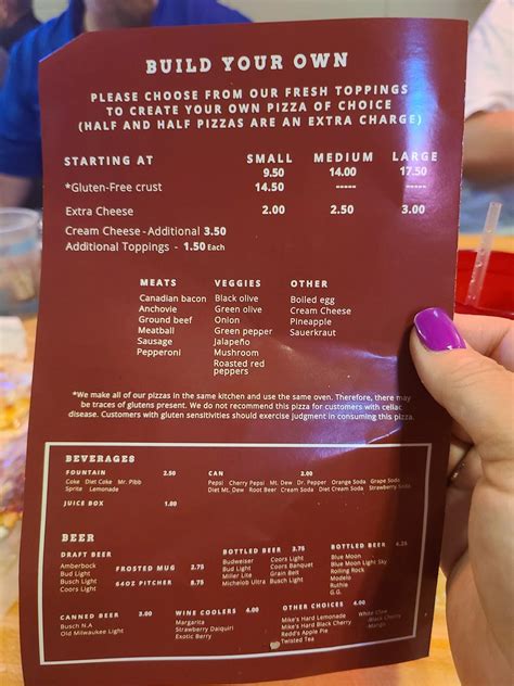 Menu at Pete's Pizza pizzeria, Indianola