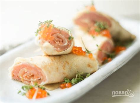 Блинчики с семгой - пошаговый рецепт с фото на Повар.ру