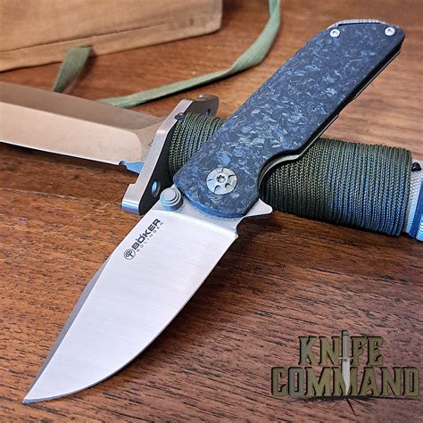 Boker Sherman EDC Tank MagnaCut Titanium Carbon Fiber Framelock Folder ...