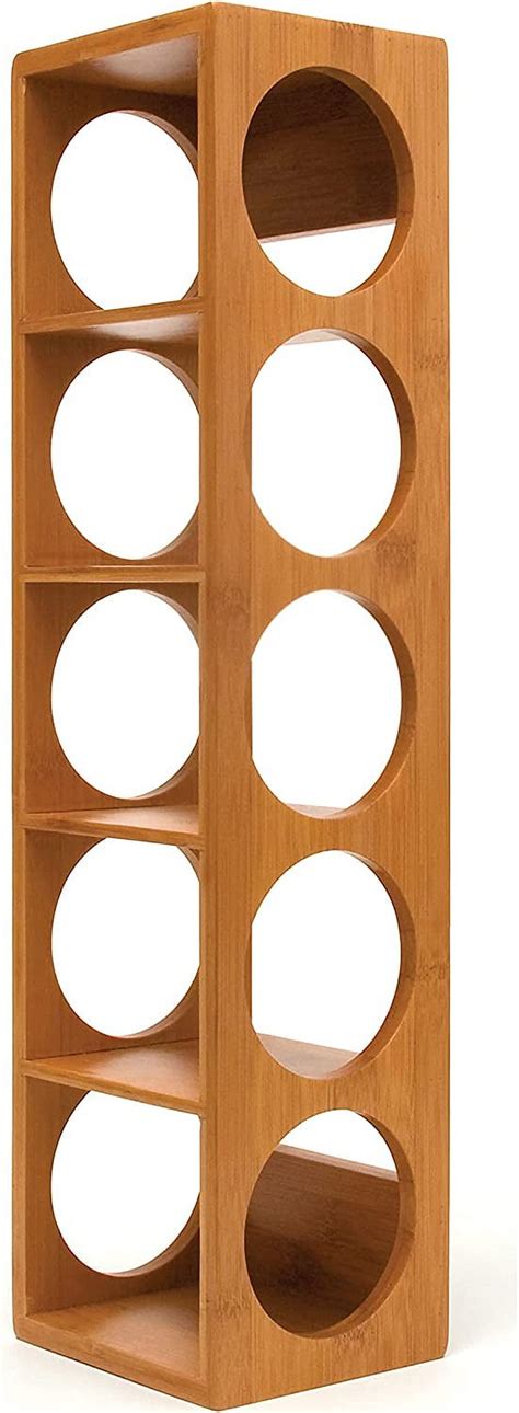 Bamboo Wood Stackable 5-Bottle Wine Rack, 20-3/4" x 5-3/8" x 4-3/4 ...