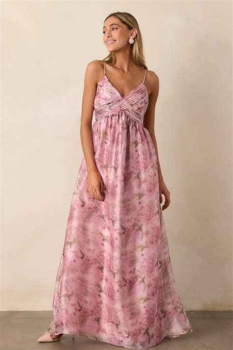 Pink Floral Maxi Dress - All Dresses | Red Dress