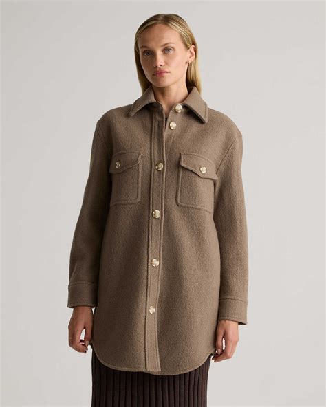 100% Merino Wool Long Shirt Jacket