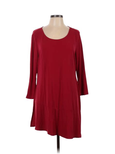 Cato Solid Colored Red Casual Dress Size L - 53% off | thredUP