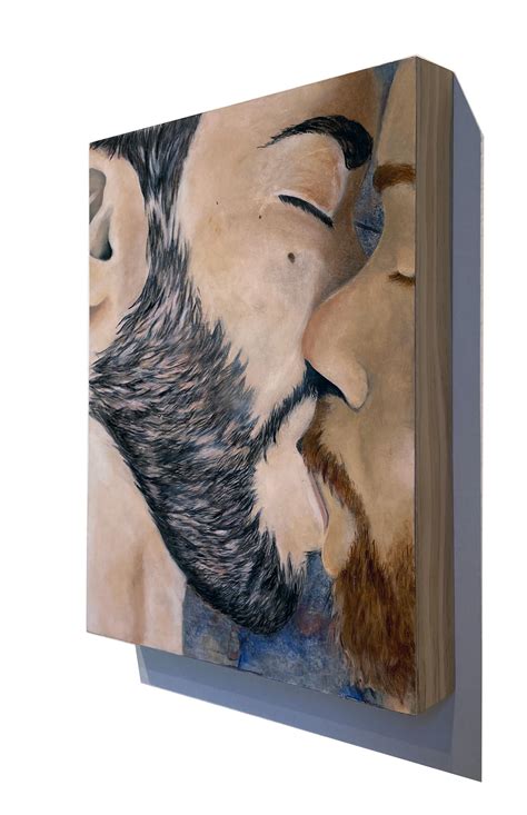 Rick Sindt - Without Heaviness - Close-Up Painting of Two Men Kissing ...