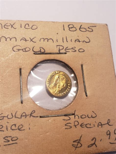 1865 - Peso Mexico Mexican Maximiliano Emperor Gold Coin BU | #4655909683