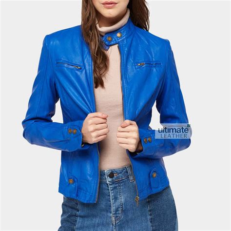 Buy Womens Royal Blue Jacket | Blue Leather Jacket