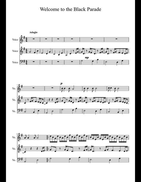 Welcome to the Black Parade sheet music for Voice download free in PDF ...