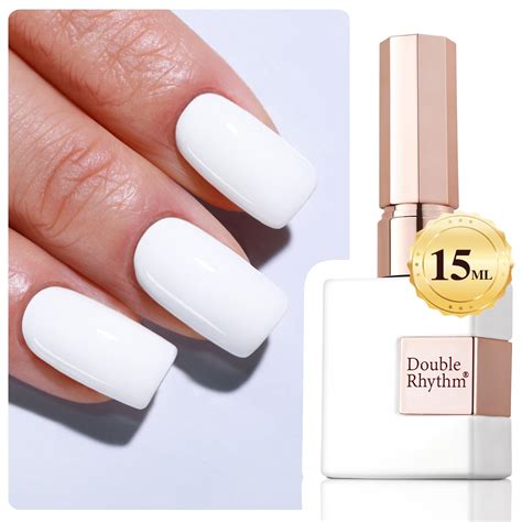 Amazon.com : Double Rhythm 15ML Gel Nail Polish Pure White Same Color ...