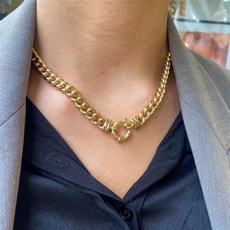 9ct Gold Chunky Curb Necklace With Spanish Bolt | John Ross Jewellers