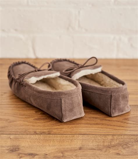 Mens Sheepskin Moccasin Slippers With Hard Sole at JENENGE blog
