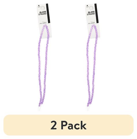 (2 pack) Blue Moon Beads Lavender Glass Bead Strand for DIY Jewelry Making, 14 inches-Unisex ...