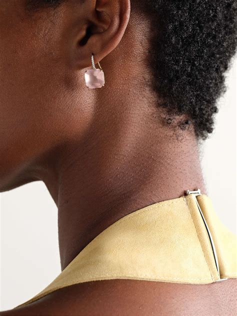 MATEO 14-karat gold, topaz and diamond earrings | NET-A-PORTER