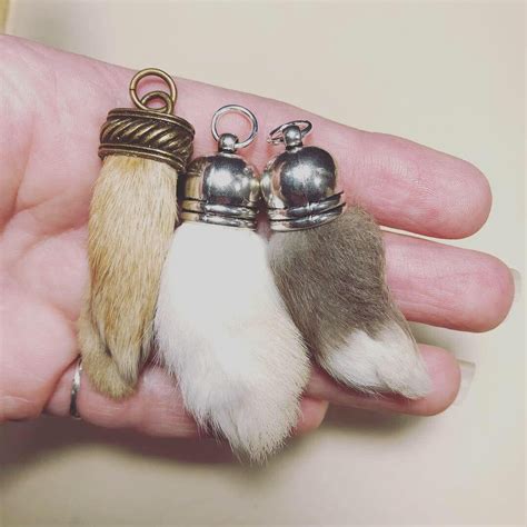 making rabbit foot keychains or necklaces. Dried in borax salt mixture ...