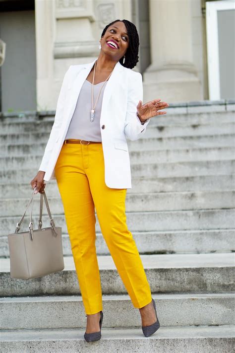 How to Wear Vibrant Mustard Pants - Economy of Style | Job interview ...