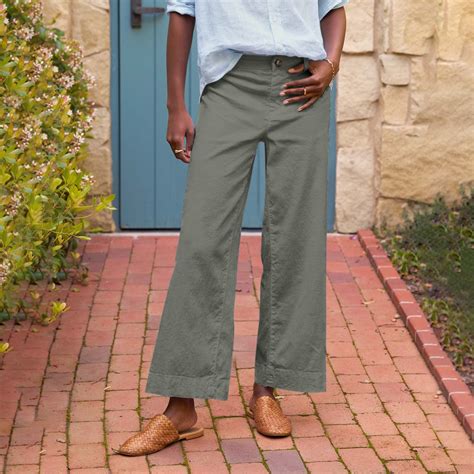 SKSloeg Ankle Pants for Women Wide Leg Petite Linen Pants Business ...