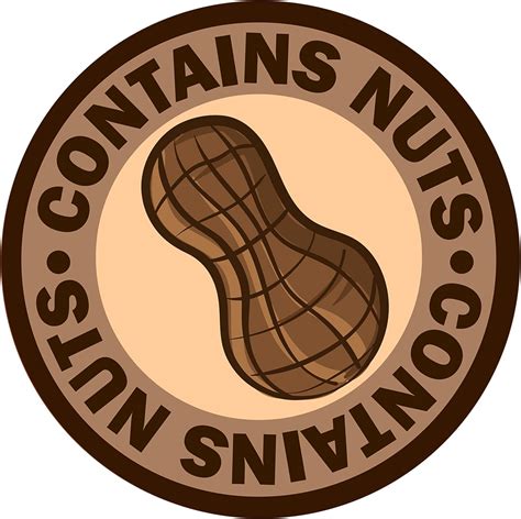Amazon.com: Waterproof Contains Nuts Stickers Waterproof Brown Labels 3.81cm/1.5 Inches Circle ...