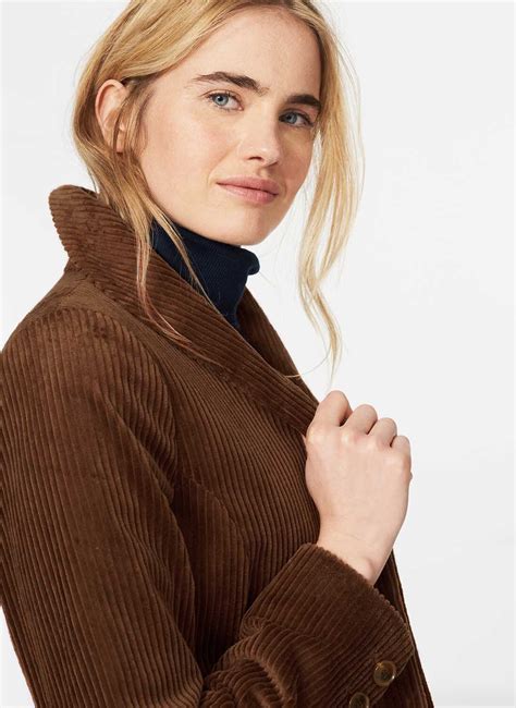 Tobacco Jumbo Cord Jacket | Women's Coats & Jackets | Brora
