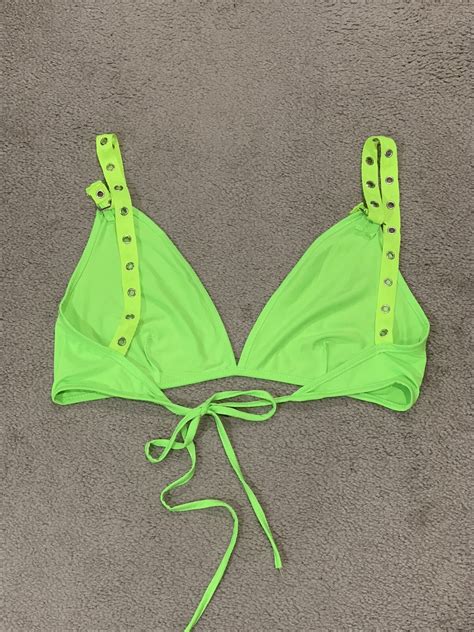 Neon Green Bikini Top Only Swimsuit Women's Size Medi… - Gem