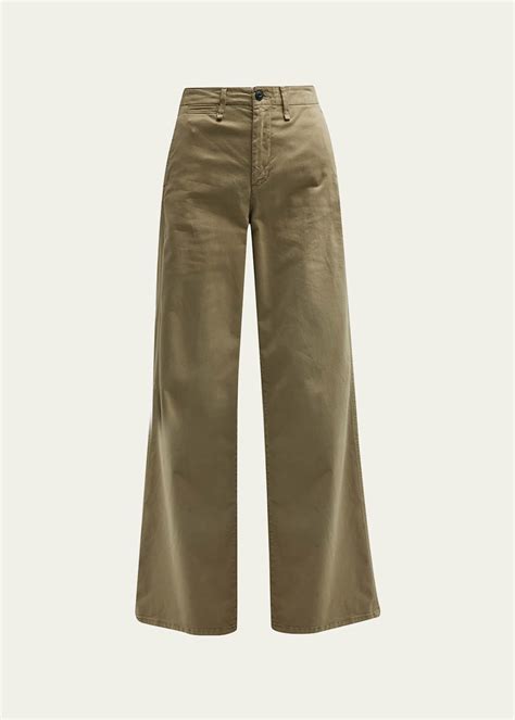 Rag & Bone Sofie Wide-Leg Chino Pants - Bergdorf Goodman